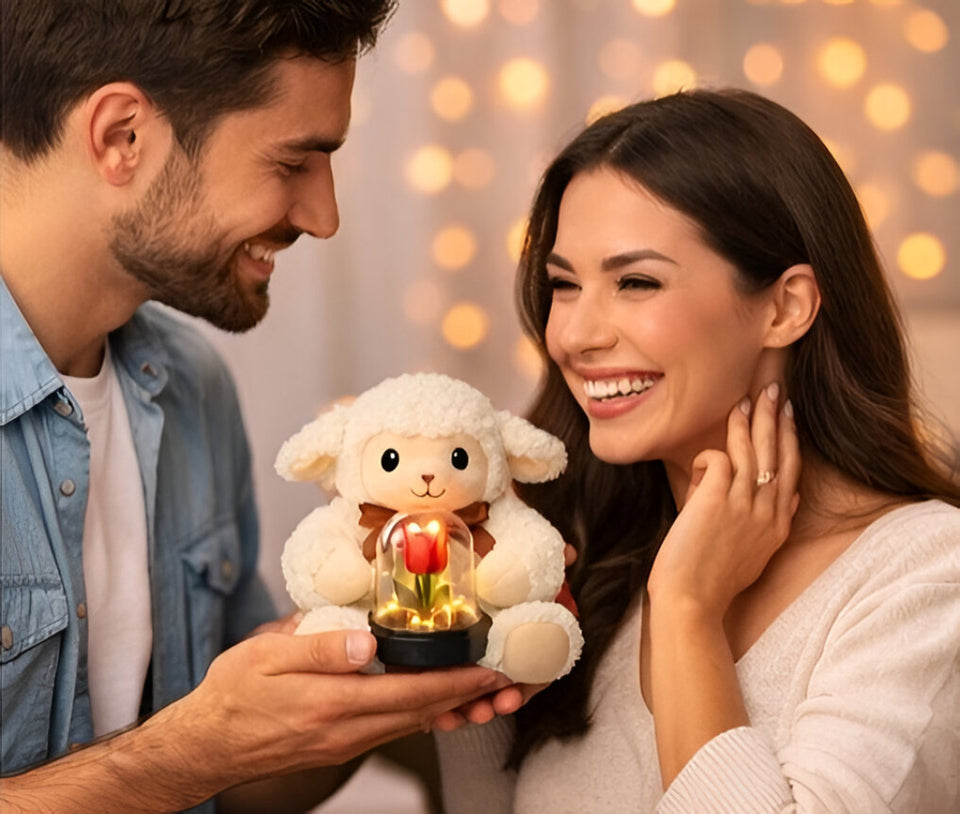 Peluche Corderito + Tulipán infinito