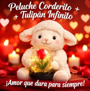 Peluche Corderito + Tulipán infinito